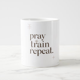 Taza De Café Gigante Pray Train Repeat Mug – Christian Fitness Motivati