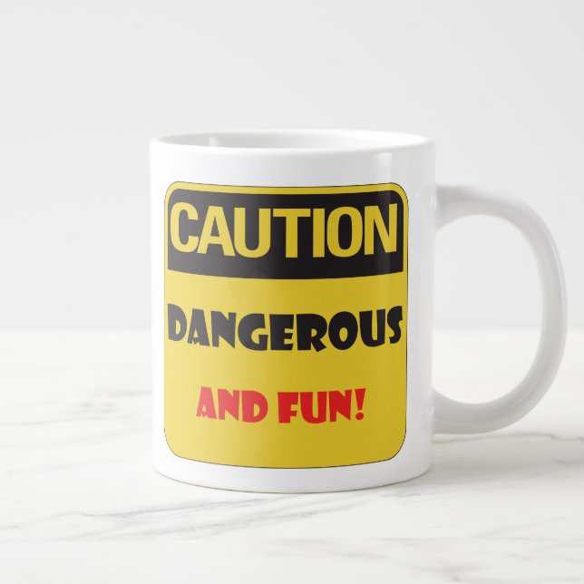 Taza De Café Gigante Precaución - ¡Peligroso y divertido! (Derecha)