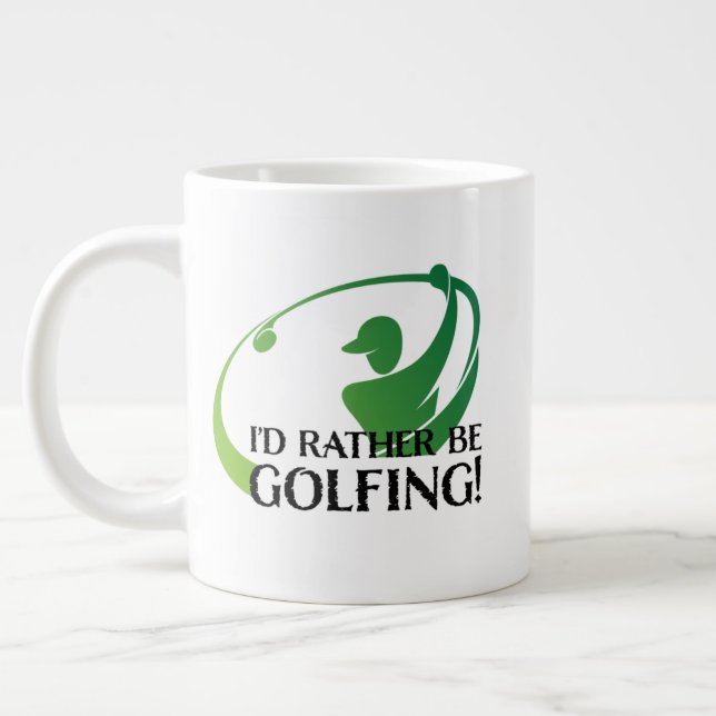 Taza De Café Gigante Prefiero ser golfistas Golf Cita Moderna (Izquierda)