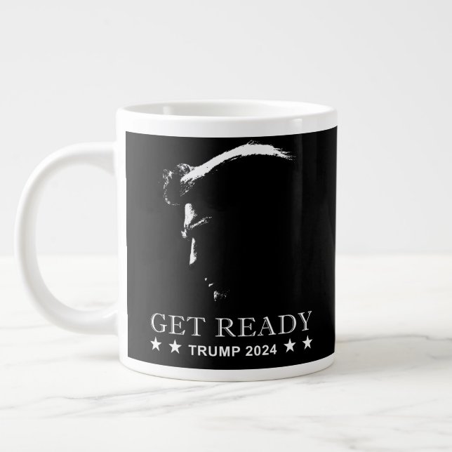 Taza De Café Gigante Prepárate: EE.UU. Donald Trump 2024 Café Mug (Izquierda)