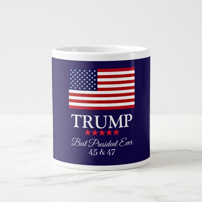TAZA DE CAFÉ GIGANTE PRESIDENT DONALD TRUMP BEST PRESIDENT EVER  (Frente)