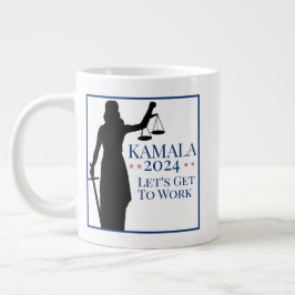 Taza De Café Gigante Presidente de Kamala Harris entra a trabajar en la