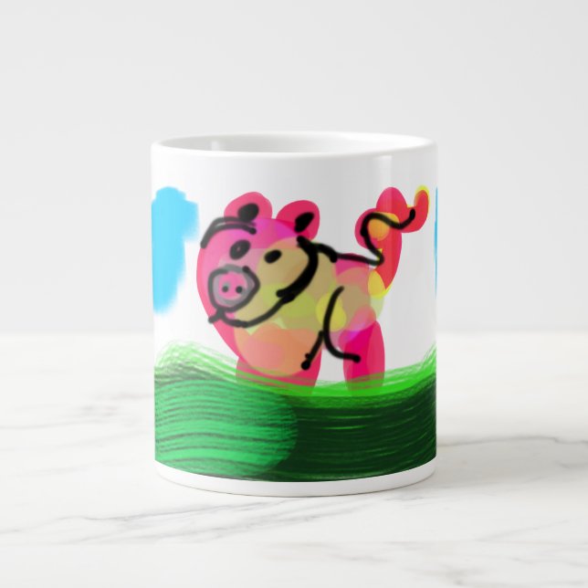 Taza De Café Gigante Primavera de cerdo (Frente)