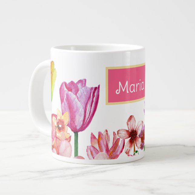 Taza De Café Gigante Primavera Jardín Blooms (Izquierda)
