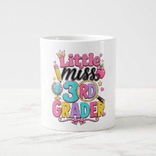 Taza De Café Gigante Primer día de tercera pequeña señorita de 3er grad