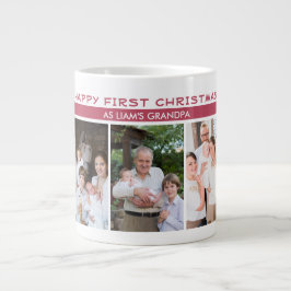 Taza De Café Gigante Primera Navidad como Collage de fotos Abuelo 5