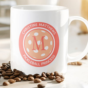 Taza De Café Gigante Princesa de Pickleball Nombre con Cita Divertida I