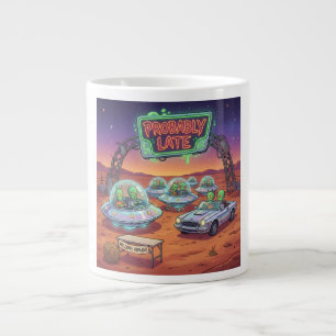 Taza De Café Gigante Probablemente Tarde – Divertido Coche OVNI Alien E