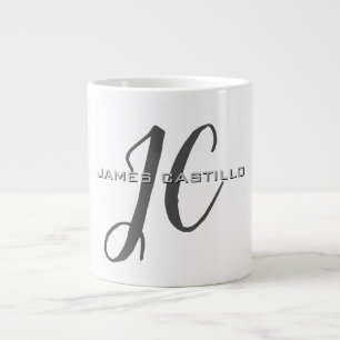 Taza De Café Gigante Profesional Moderno Monogramado Minimalista