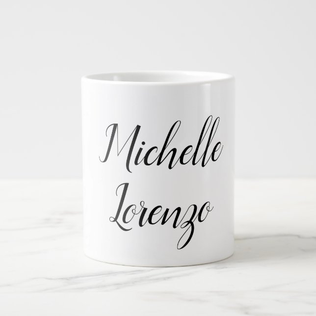 Taza De Café Gigante Profesional Moderno Simple Blanco y Negro (Frente)