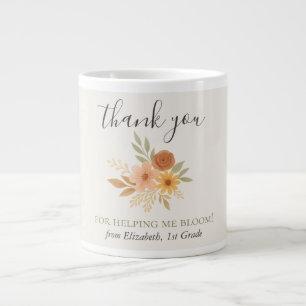 Taza De Café Gigante Profesor de acuarela floral Boho Gracias