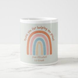 Taza De Café Gigante Profesora de acuarela moderna en arco iris gracias