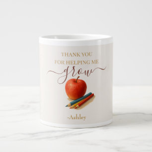 Taza De Café Gigante Profesora de Apple de color de agua - Gracias rega