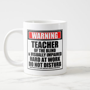 Taza De Café Gigante Profesora De Ciegos Y Discapacitados Visuales
