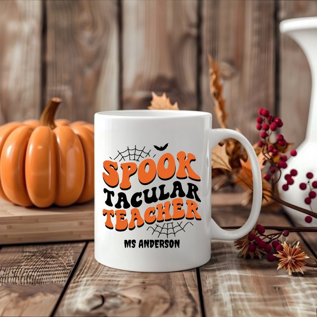 Taza De Café Gigante Profesora de Halloween Fall Un regalo único (Subido por el creador)