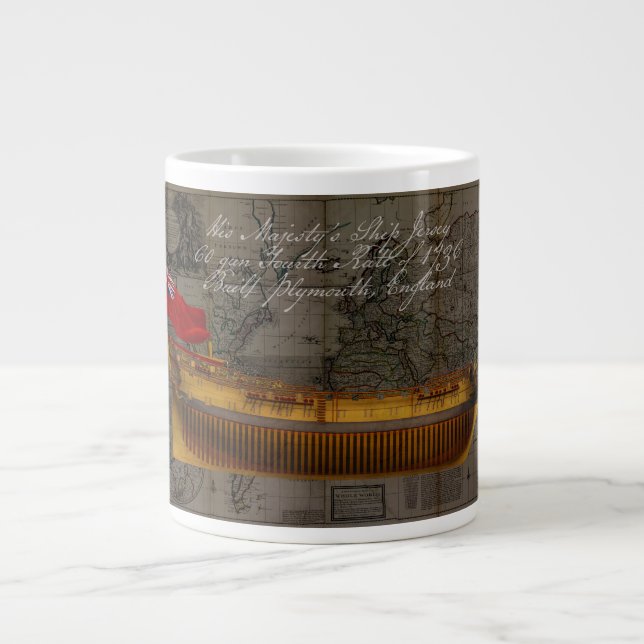Taza De Café Gigante Profile Painting of Ship Jersey (Frente)
