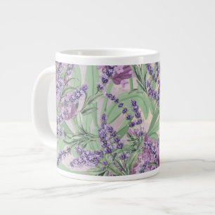 Taza De Café Gigante Profusión de lavanda Polvo de lavanda Floral rústi