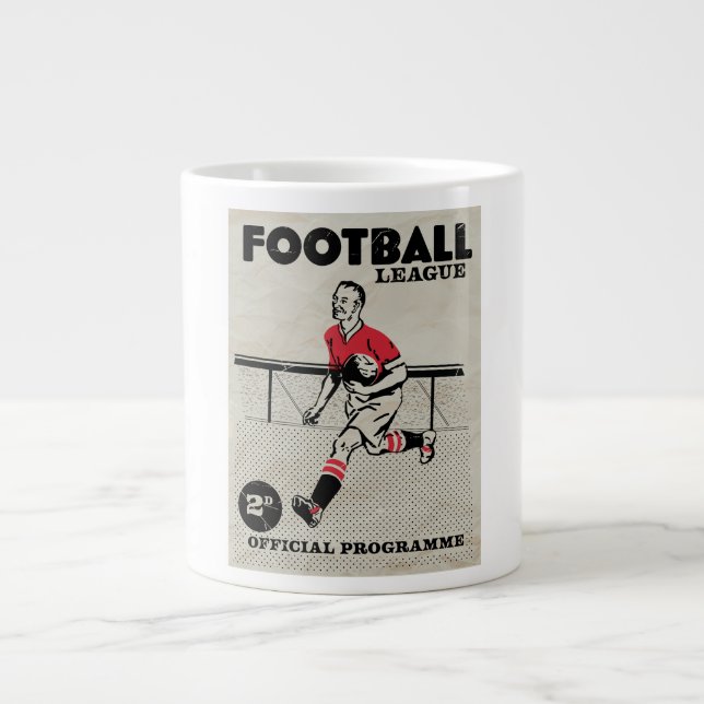 Taza De Café Gigante Programa de fútbol antiguo (Frente)