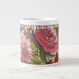 Taza De Café Gigante Promocionado a las flores rosas de la abuela