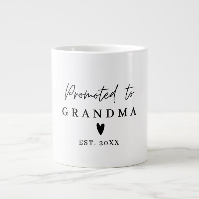 Taza De Café Gigante Promoted to Grandma Grandpa, Pregnancy Announcemen (Frente)