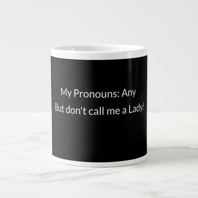 Taza De Café Gigante Pronoun Mug (Frente)