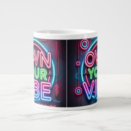 Taza De Café Gigante Propietar su vibe - Neon Jumbo Mug