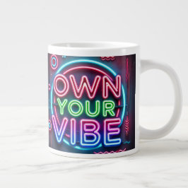 Taza De Café Gigante Propietar su vibe - Neon Jumbo Mug
