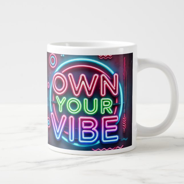 Taza De Café Gigante Propietar su vibe - Neon Jumbo Mug (Derecha)