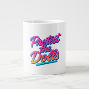 Taza De Café Gigante Proteger a las Muñecas Arte Retro Neón