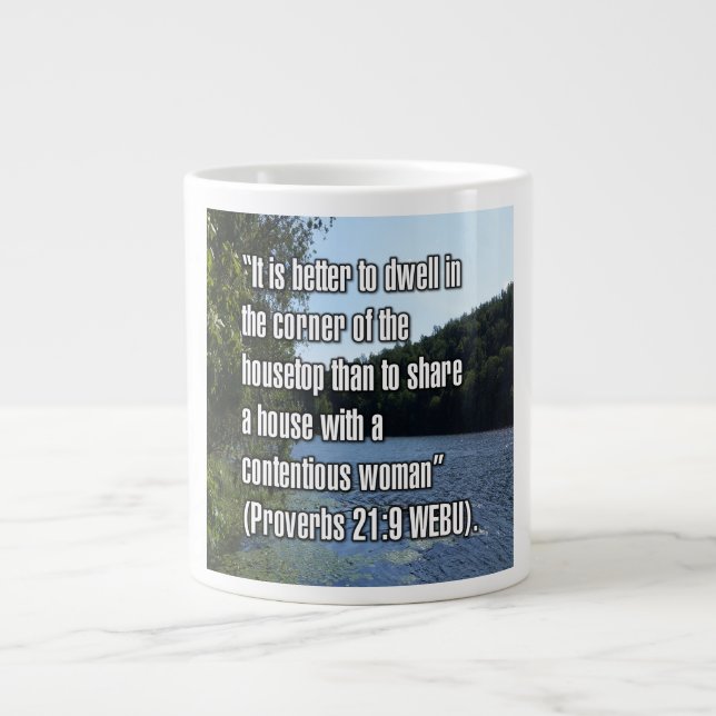 Taza De Café Gigante Proverbios 21:9 WEBU Mug (Frente)