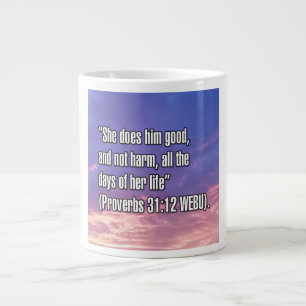 Taza De Café Gigante Proverbios 31:12 WEBU Mug