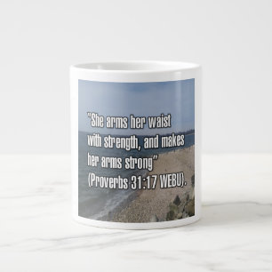 Taza De Café Gigante Proverbios 31:17 WEBU Mug