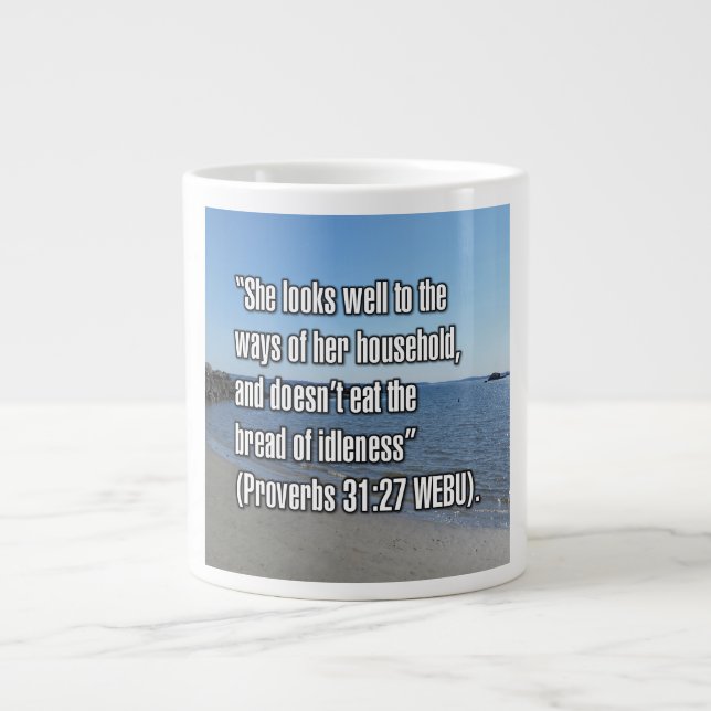 Taza De Café Gigante Proverbios 31:27 WEBU Mug (Frente)