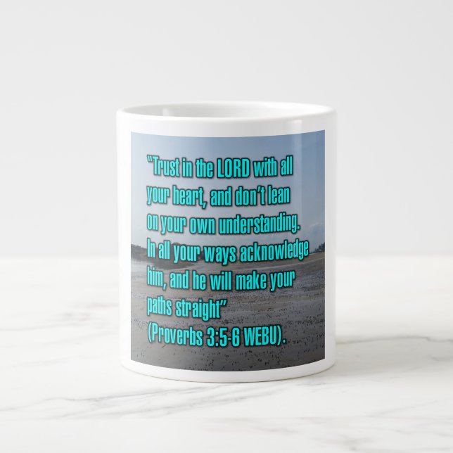 Taza De Café Gigante Proverbios 3:5-6 WEBU Mug (Frente)