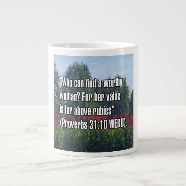 Taza De Café Gigante Proverbs 31:10 WEBU Mug (Frente)