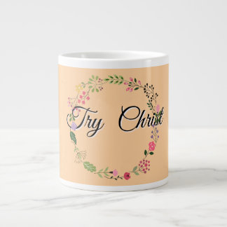 Taza De Café Gigante Prueba Christ Floral Melocotón Cristiano