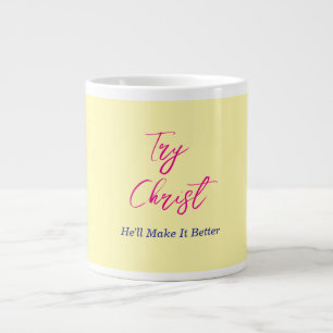 Taza De Café Gigante Prueba Christ Yellow