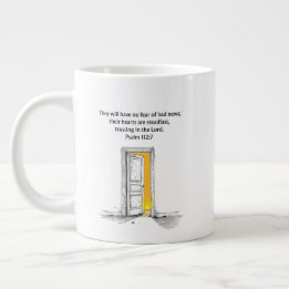 Taza De Café Gigante Psalm 112:7 Bible Verse Christian Gift Mug