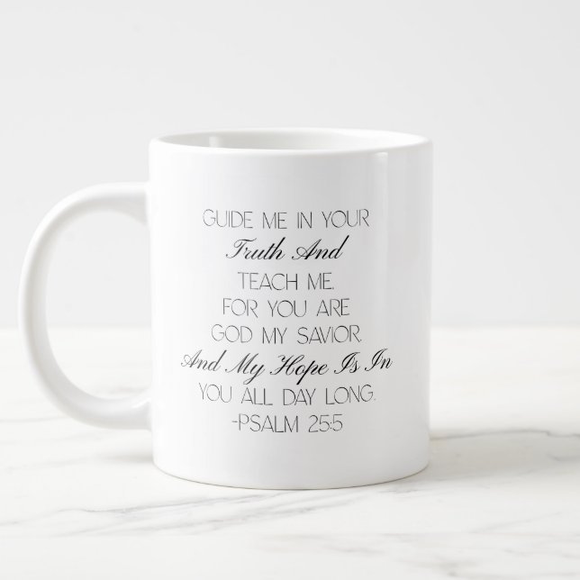 Taza De Café Gigante Psalm 25:5 Hope Bible Verse Mug  (Izquierda)