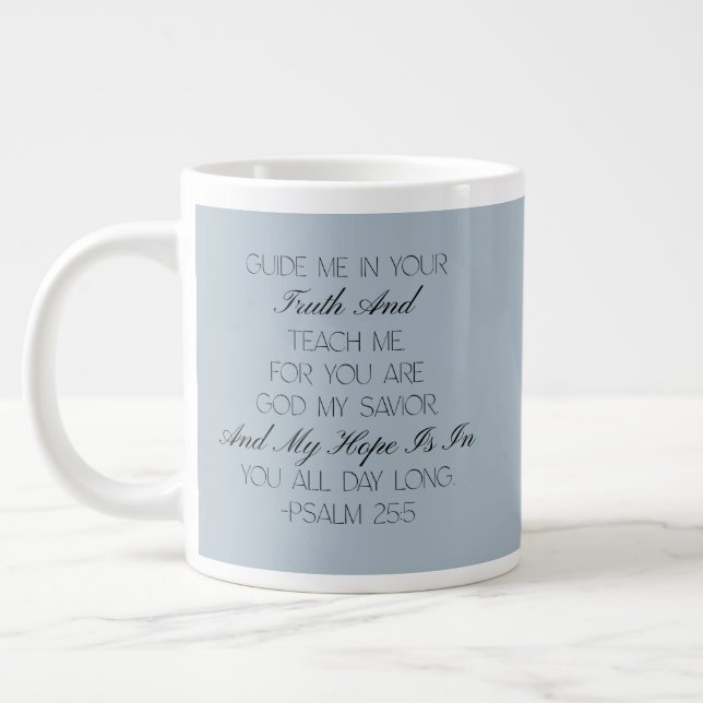 Taza De Café Gigante Psalm 25:5 Hope Bible Verse Mug  (Izquierda)