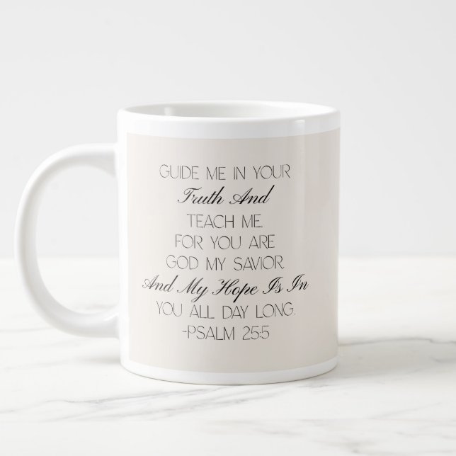 Taza De Café Gigante Psalm 25:5 Hope Bible Verse Mug  (Izquierda)