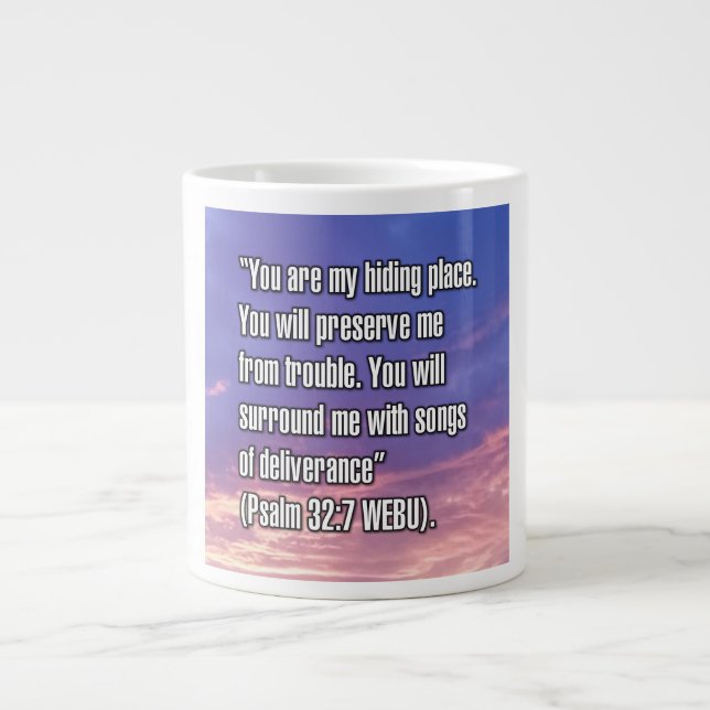 Taza De Café Gigante Psalm 32:7 WEBU Mug (Frente)
