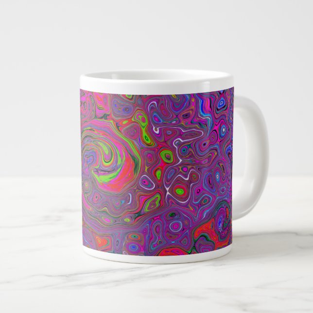 Taza De Café Gigante Psicodelia Groovy Magenta Retro Bañón Líquido (Derecha)