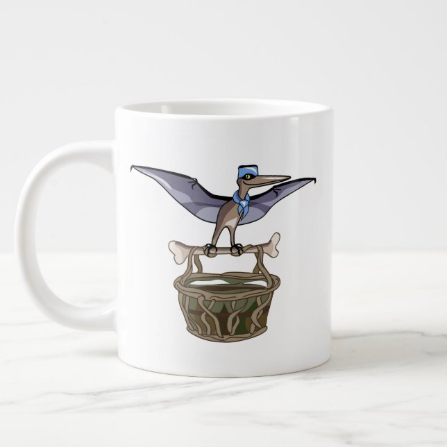 Taza De Café Gigante Pteranodon Llevando Una Cesta (Izquierda)