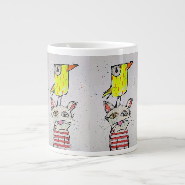 Taza De Café Gigante Puddy Cat & Canary Jumbo Mug (Frente)