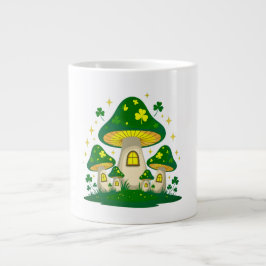 Taza De Café Gigante Pueblo Mágico de Hongos con Luz Brillante