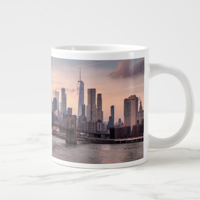 Taza De Café Gigante Puente de Brooklyn y Lower Manhattan (Derecha)