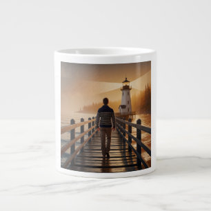 Taza De Café Gigante Puente del Faro bajo las Estrellas Retiro en la Na
