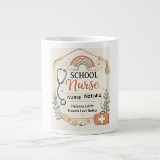 Taza De Café Gigante Puerta de la Oficina de la Enfermera Escolar Boho 