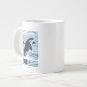 Taza De Café Gigante Puerto Townsend, salto de WashingtonOrca